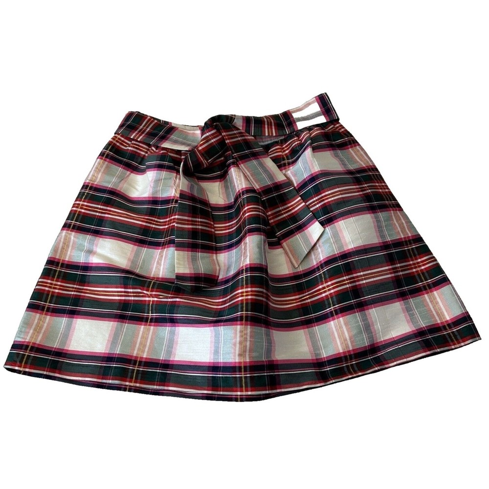 Crown And Ivy Womens Plaid Party Short Skirt Size Petite 6 Lined Pockets Holiday